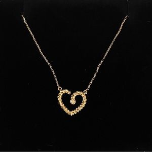 ADINA REYTER 14k Yellow Gold Diamond Lasso Heart Necklace